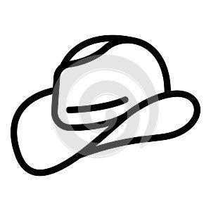 Wide brimmed hat icon outline vector. Western clothing photo
