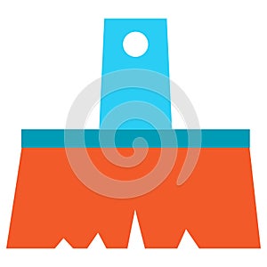 Wide Bristle Brush Repair Tool Flat Icon