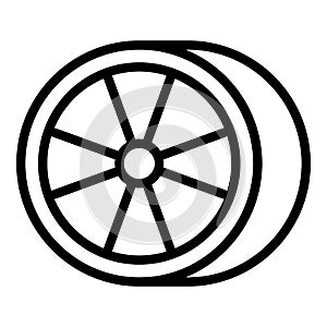 Wide car wheel icon outline vector. Chrome jdm