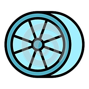 Wide car wheel icon vector flat