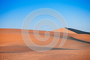 Wide desert sand dune scenery of Al Wathba near Dubai - Abu Dhabi