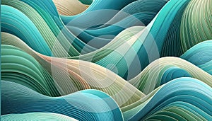 A wide digital illustration of abstract flowing