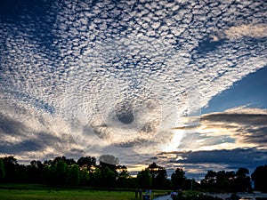 Wide expanse of cirro-cumulus clouds are seen on west coast of Canada