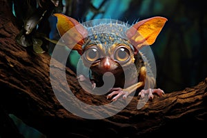 Wide-eyed Spectral tarsier animal. Generate Ai