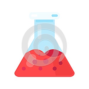 Wide Flask With Red Bubbling Liquid Icon Equipment