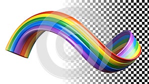 Wide flat rainbow, broad spectrum and colorful banner png transparent image Generative AI photo