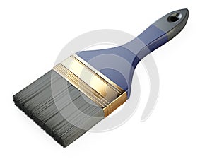 Wide flat repair brush with plastic handle, painting tool