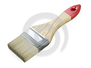 Wide flat repair brush with wooden handle, painting tool