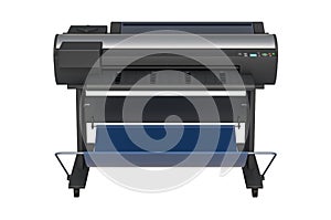 Wide Format Printer, front view. 3D rendering