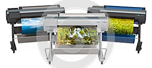 Wide Format Printers, Plotters. 3D rendering