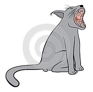 Wide Gape Mouth Cat Cartoon