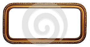 Wide gold plated wooden picture frame