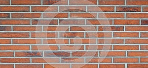 Wide grunge vintage decoration red brick wall background-