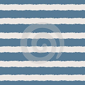 Wide horizontal seamless grunge brush striped pattern. Blue color stripes on light background. Seamless vector pattern