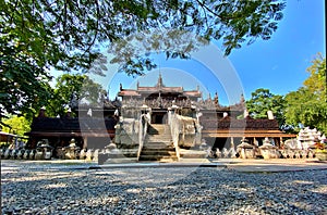 The wide landscape of the Shwenandaw Monastry