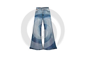 Wide Leg Jeans On Isolated Tansparent Background, Png. Generative AI
