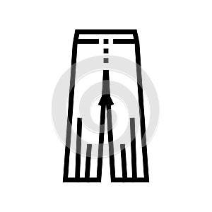 wide leg pants apparel line icon vector illustration