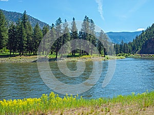 Wide Mountain River Cuts a Valley - Clark Fork River