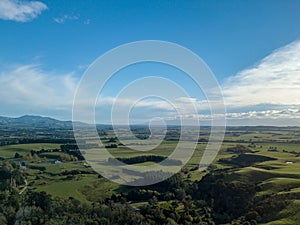 Wide New Zealand Countryside Panorama