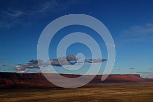 Wide open and gigantic landscape in the West of the USA