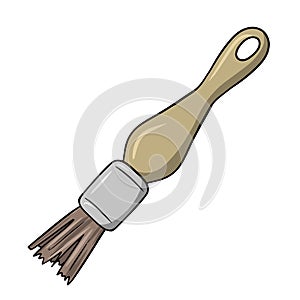 Wide paint brush, drawing tool, vector cartoon illustration