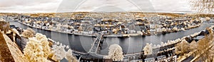 Wide panoramic infrared view of Namur