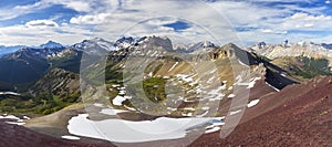 Wide Panoramic Landscape Scenic View Mountain Climbing Banff National Park Alberta Canada