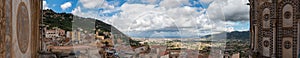 Wide Panoramic View Of The Gulf Of Palermo, In The South Of Italy, Taken From The Cathedral Of Monreale