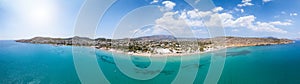 Wide panoramic view over the south coast of Athens, Greece