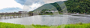 Togetsukyo Bridge and Katsura River in Arashiyama, Kyoto, Japananorama photo