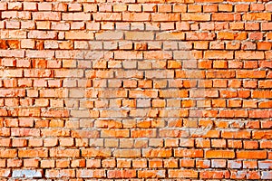 wide pattern of an orange brick wall