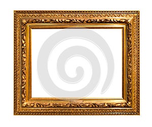 Wide red gold wooden picture frame cutout