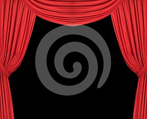 Wide Red Theatre Curtains