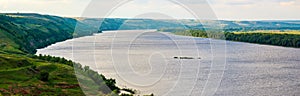 Wide river. Upper Don river. Summer landscape