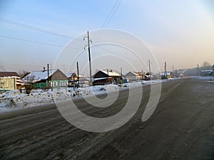 Wide road in the private sector in the city