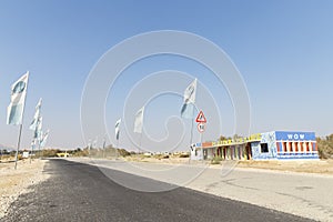 Wide road to Kalia Beach, Dead sea, Israel