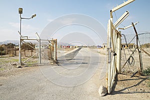 Wide road to Kalia Beach, Dead sea, Israel