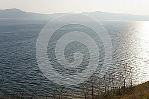 Wide sandy cliffs on the banks of the river Volga in Russia