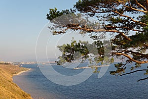 Wide sandy cliffs on the banks of the river Volga in Russia