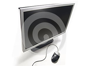 Wide Screen LCD Computer Monitor and Mouse
