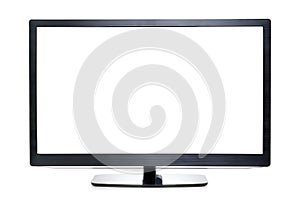 Wide screen TV isolated on white with clipping path