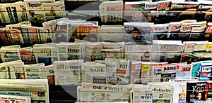 International Journals and Newspapers in store rack, Germany