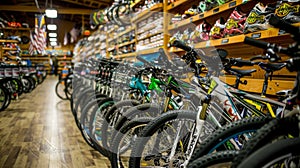 Wide selection of new bicycles available at a specialized cycling store offering a diversified range photo