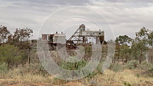 wide shot of the historic junction mine at broken hill