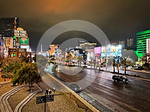 Wide Shot of Las Vegas Strip at Night