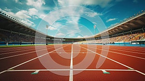 Wide Shot of Stadium With Running Track