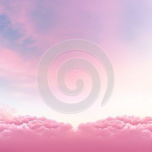 wide sky in gradient pastel pink colour tone with blank space, AIGENERATED