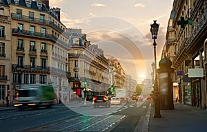 Wide street in Paris
