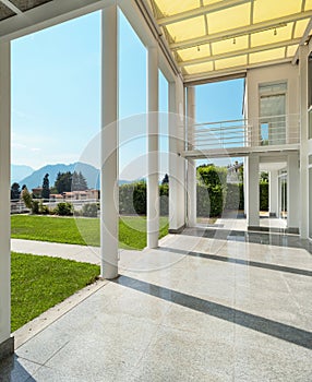 Wide veranda of a modern house