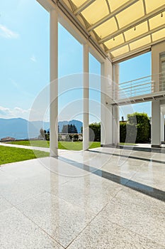 Wide veranda of a modern house